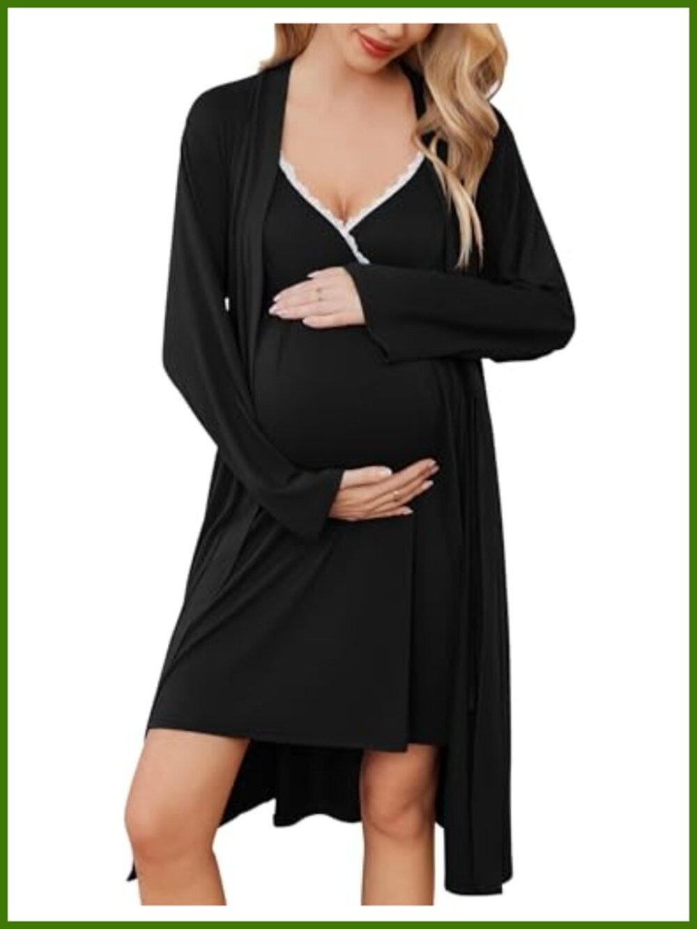 Nursing Nightgown Maternity Robe Set Labor Delivery Gown Sleeveless